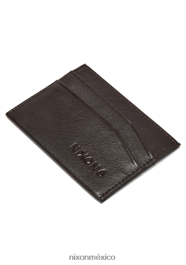 Nixon tarjetero de piel flaco Z2VL2N533 accesorios marrón