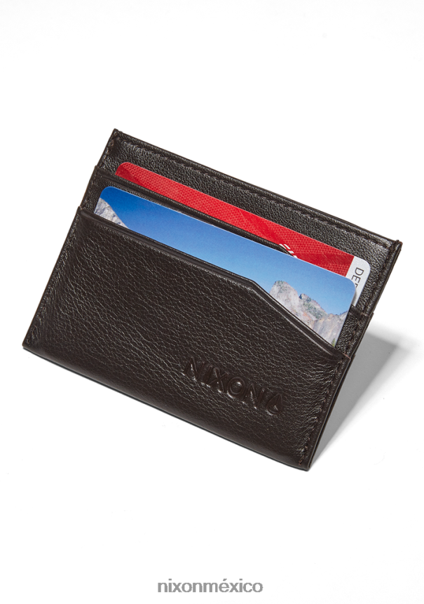 Nixon tarjetero de piel flaco Z2VL2N533 accesorios marrón