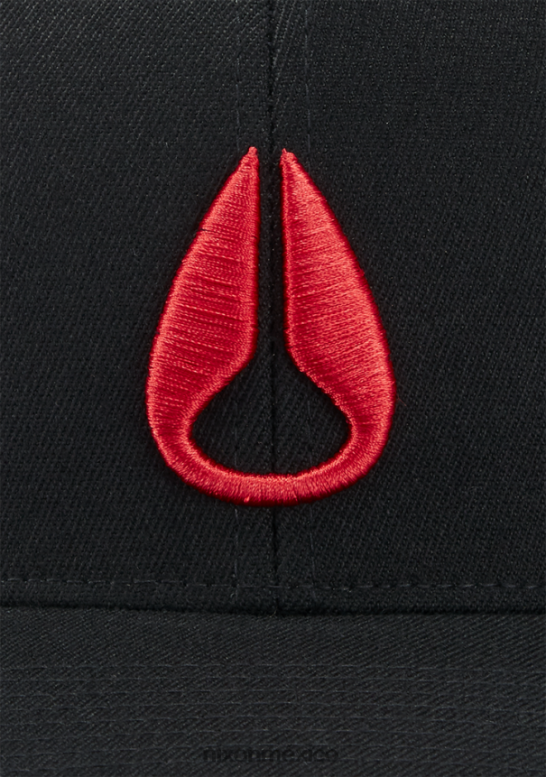Nixon gorra de ajuste atlético flexfit profundo Z2VL2N401 accesorios negro/rojo