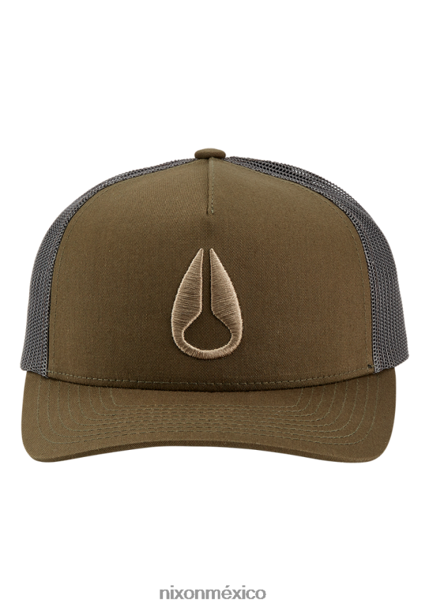 Nixon gorra de camionero con icono Z2VL2N445 accesorios oliva oscuro