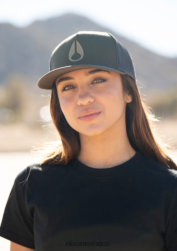 Nixon gorra de camionero con icono Z2VL2N445 accesorios oliva oscuro