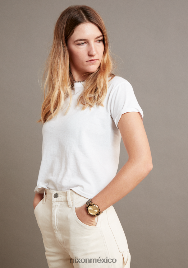 Nixon acetato del contador del tiempo Z2VL2N246 mirar tortuga crema