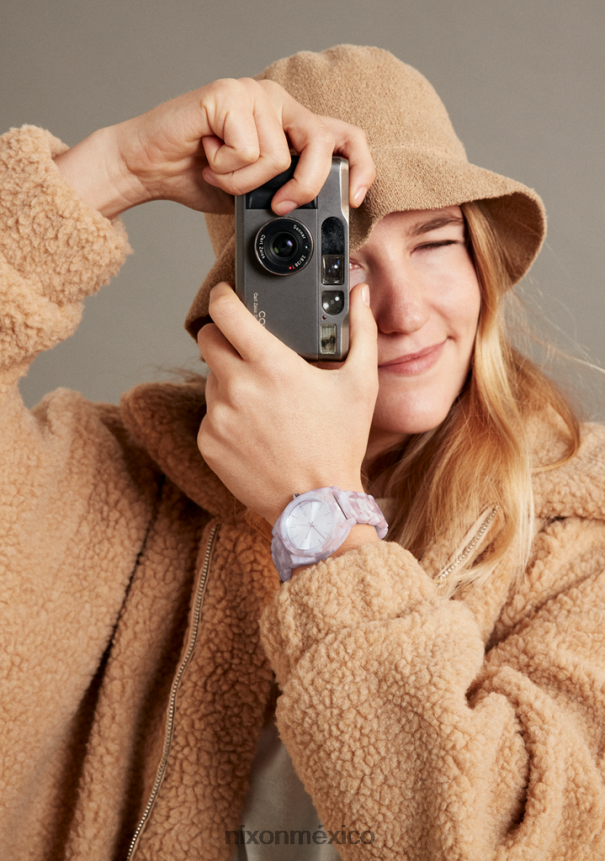 Nixon acetato del contador del tiempo Z2VL2N250 mirar rosa/plata