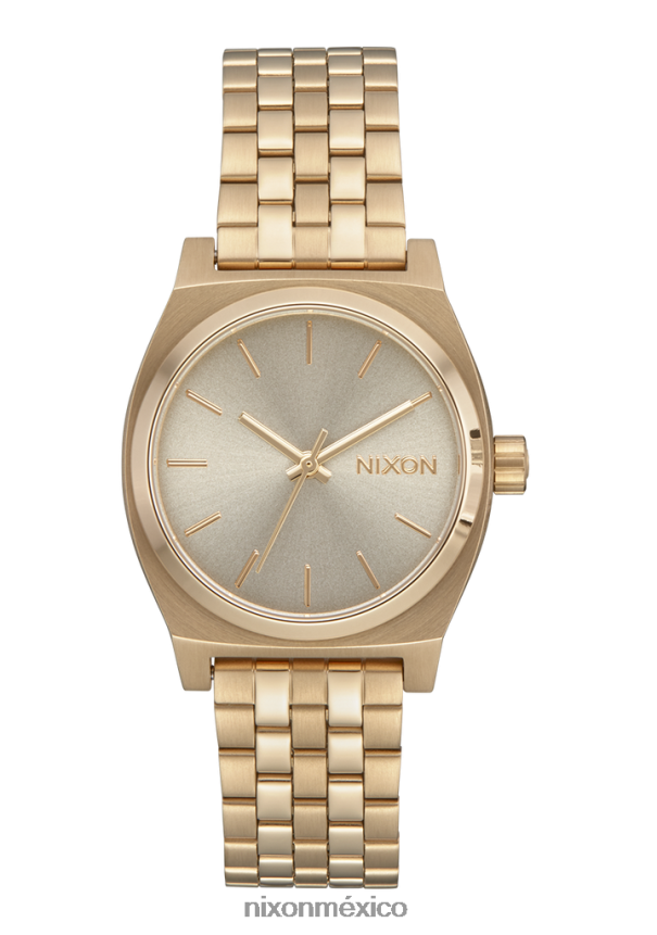 Nixon cajero de tiempo medio Z2VL2N228 mirar oro claro/blanco vintage