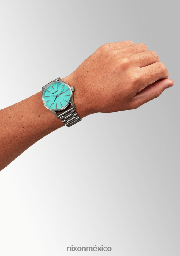 Nixon centinela de acero inoxidable Z2VL2N11 mirar plata/turquesa