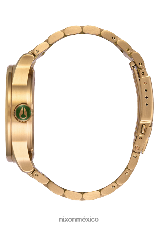 Nixon centinela de acero inoxidable Z2VL2N3 mirar rayo de sol dorado/verde