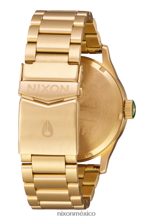 Nixon centinela de acero inoxidable Z2VL2N3 mirar rayo de sol dorado/verde