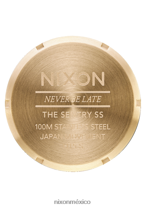 Nixon centinela de acero inoxidable Z2VL2N3 mirar rayo de sol dorado/verde