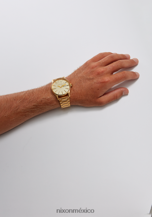Nixon centinela de acero inoxidable Z2VL2N7 mirar oro plateado