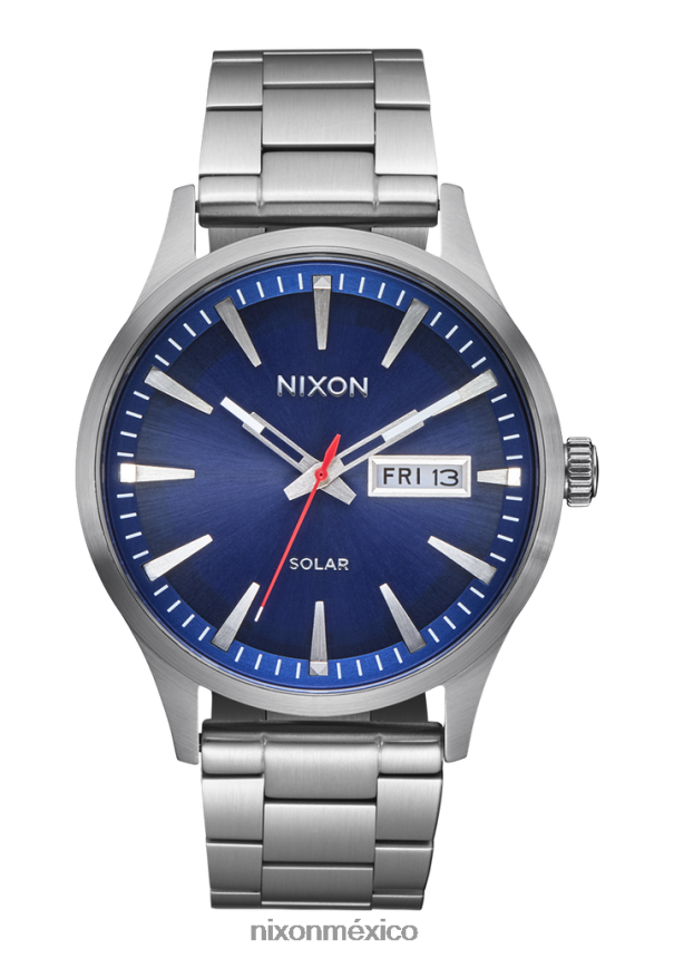 Nixon centinela solar de acero inoxidable Z2VL2N96 mirar azul marino rayos de sol/plata