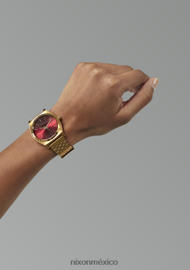 Nixon contador de tiempo Z2VL2N42 mirar rayo de sol dorado/sangre de buey