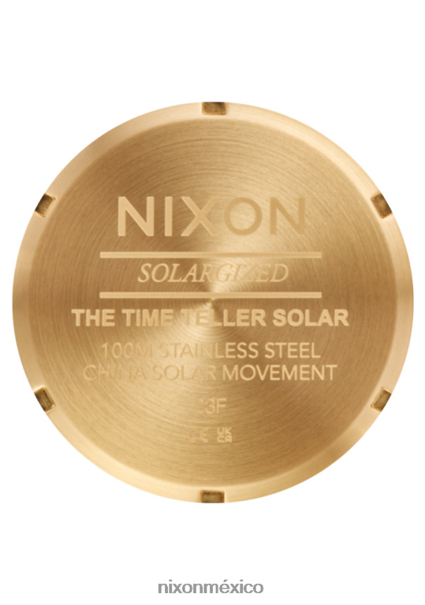 Nixon contador de tiempo solar Z2VL2N100 mirar todo dorado/negro