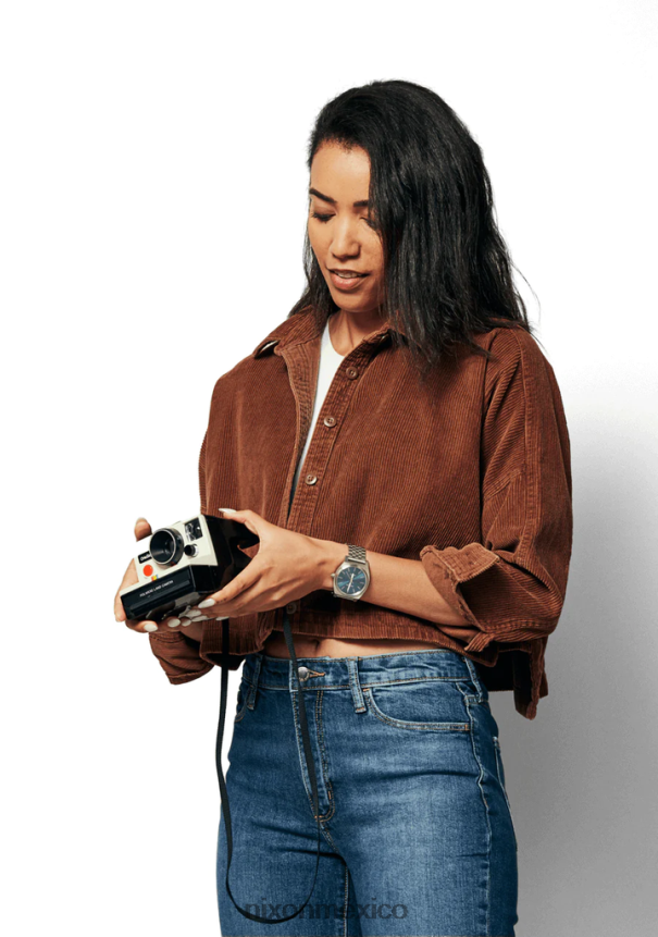 Nixon contador de tiempo solar Z2VL2N101 mirar rayo de sol plateado/azul polvoriento