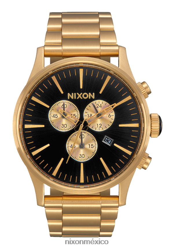 Nixon crono centinela Z2VL2N75 mirar todo dorado/negro