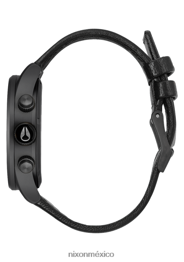 Nixon crono centinela de cuero Z2VL2N107 mirar negro mate/dorado/negro