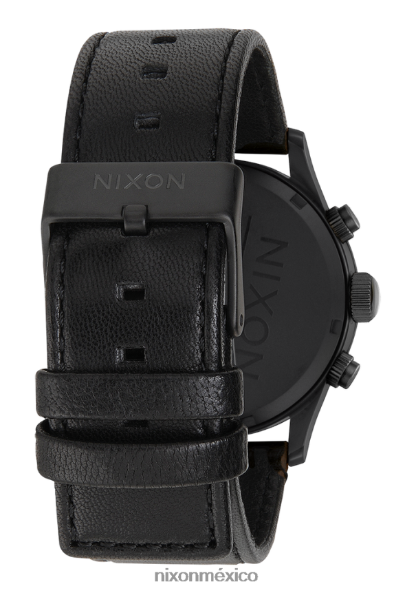 Nixon crono centinela de cuero Z2VL2N107 mirar negro mate/dorado/negro