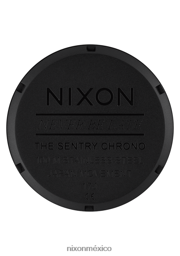 Nixon crono centinela de cuero Z2VL2N107 mirar negro mate/dorado/negro