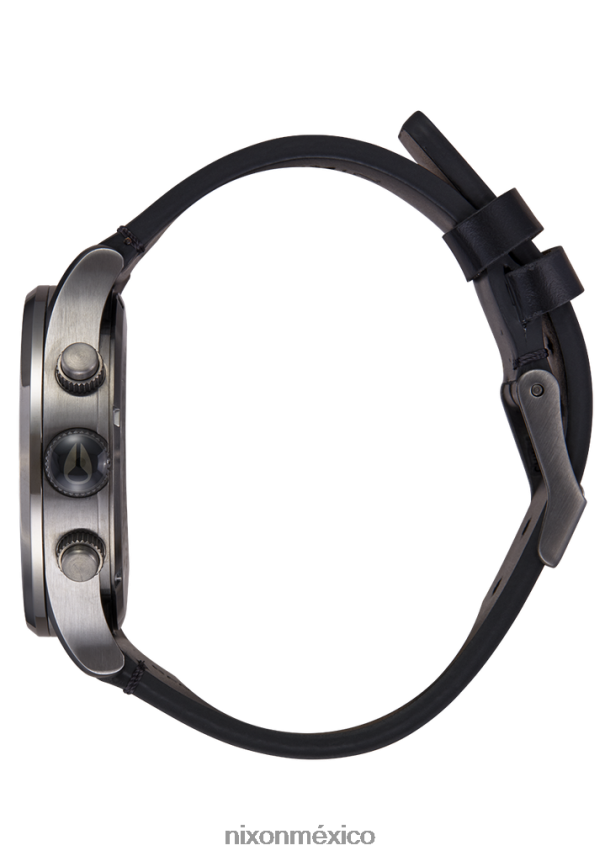 Nixon crono centinela de cuero Z2VL2N109 mirar todo bronce/negro