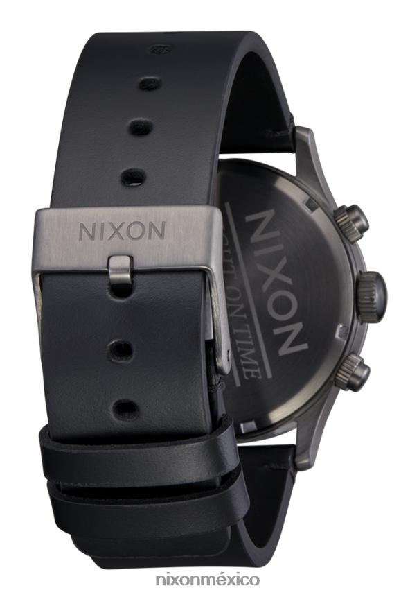 Nixon crono centinela de cuero Z2VL2N109 mirar todo bronce/negro
