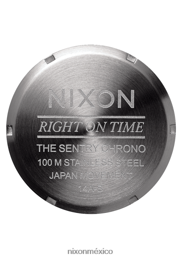 Nixon crono centinela de cuero Z2VL2N109 mirar todo bronce/negro