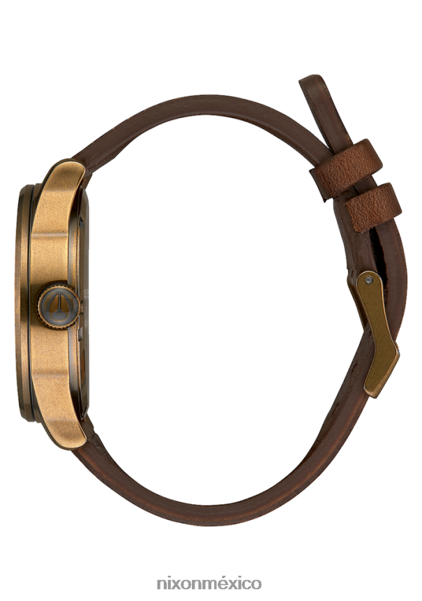 Nixon cuero centinela Z2VL2N49 mirar latón/negro/marrón
