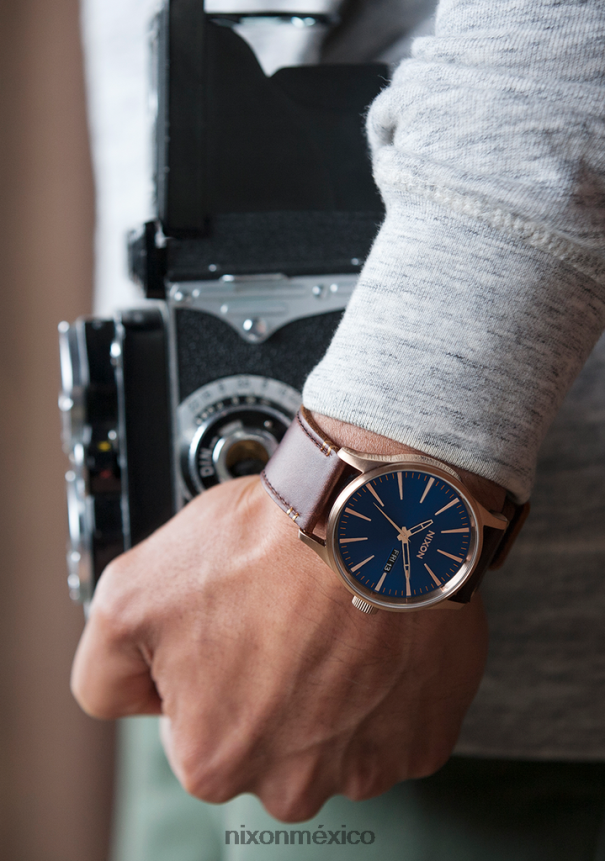 Nixon cuero centinela Z2VL2N50 mirar azul Marrón