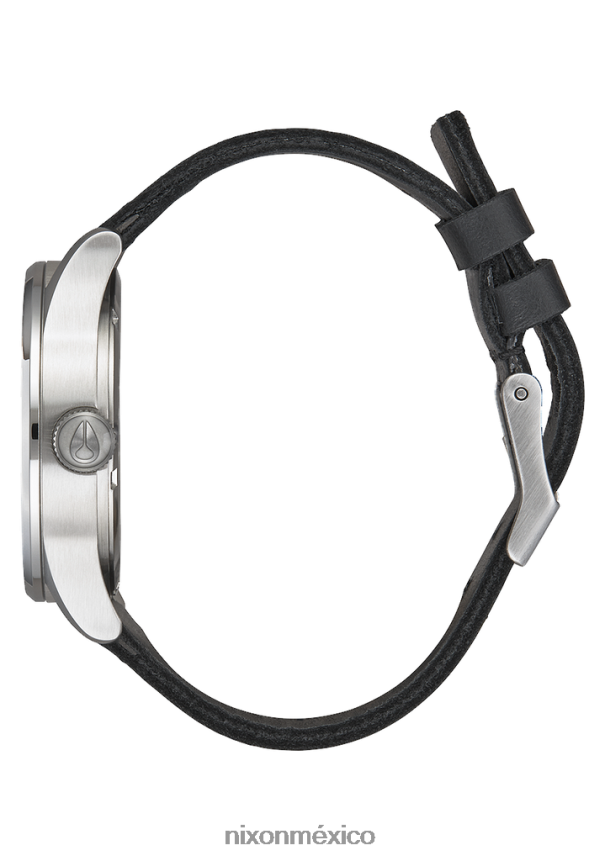 Nixon cuero centinela Z2VL2N55 mirar todo plateado/negro