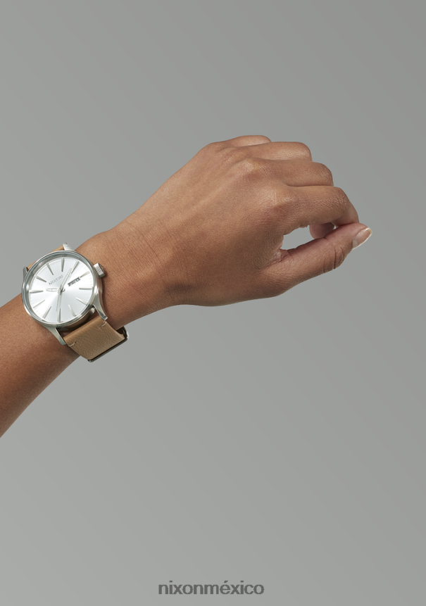 Nixon cuero centinela Z2VL2N57 mirar todo plateado/bronceado