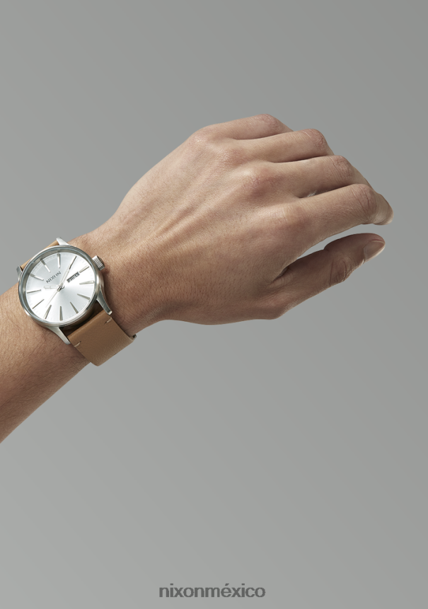 Nixon cuero centinela Z2VL2N57 mirar todo plateado/bronceado