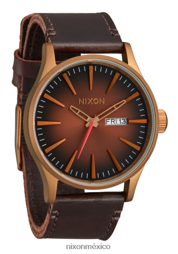 Nixon cuero centinela Z2VL2N59 mirar bronce/negro
