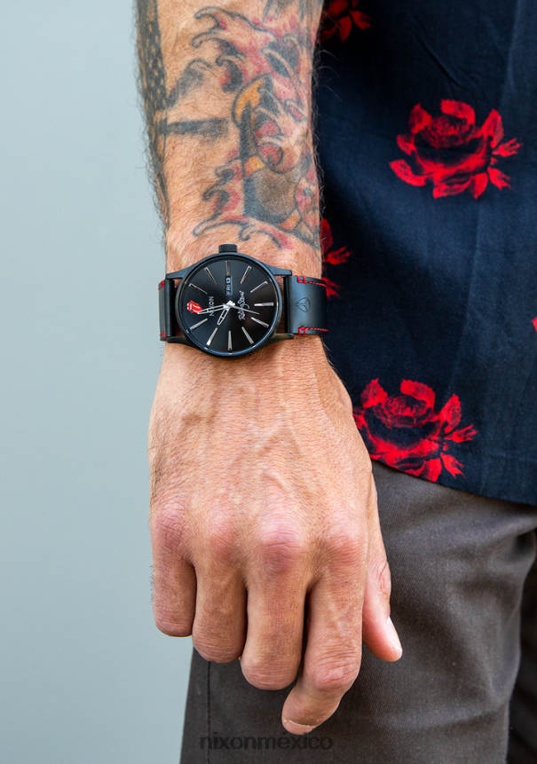 Nixon cuero centinela de piedras rodantes Z2VL2N132 mirar todo negro