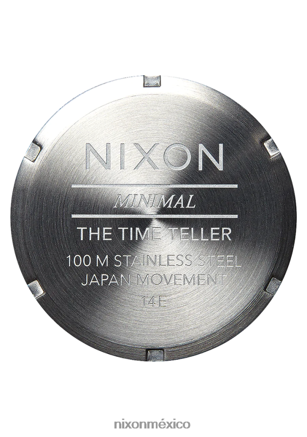 Nixon cuero del cajero del tiempo Z2VL2N130 mirar negro plata