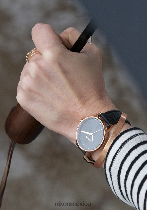 Nixon cuero kensington Z2VL2N235 mirar oro rosa/negro