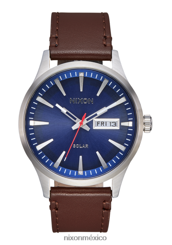 Nixon cuero solar centinela Z2VL2N95 mirar azul marino rayos de sol/plata