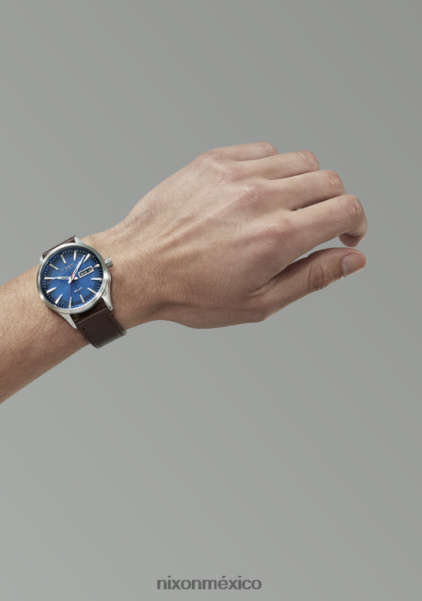 Nixon cuero solar centinela Z2VL2N95 mirar azul marino rayos de sol/plata
