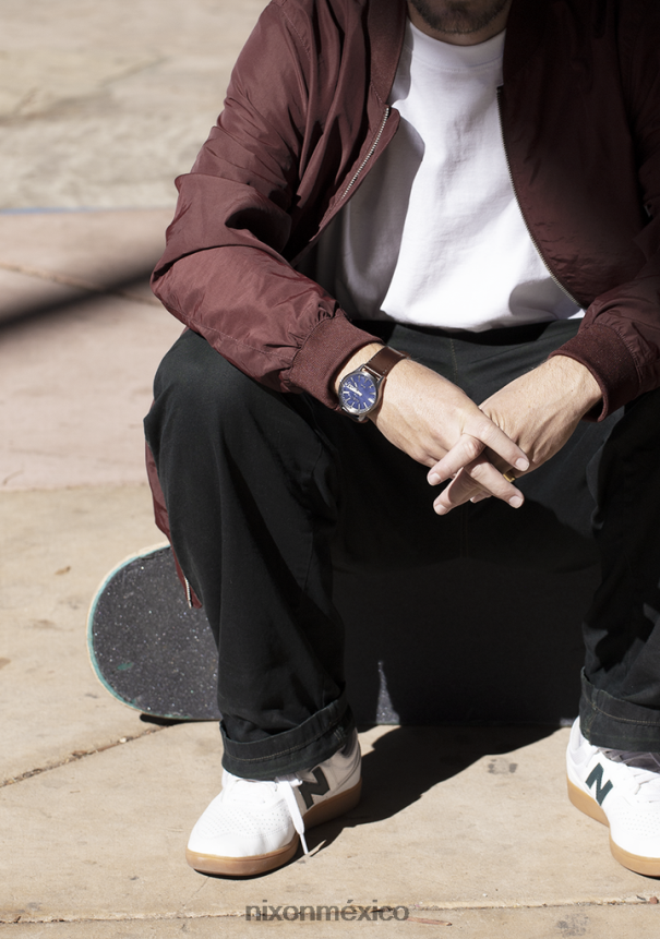 Nixon cuero solar centinela Z2VL2N95 mirar azul marino rayos de sol/plata