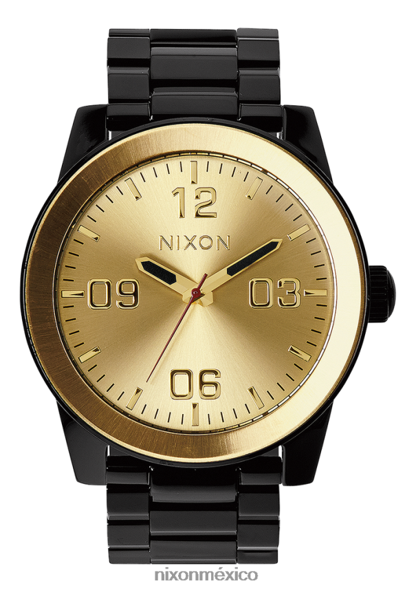 Nixon cuerpos de acero inoxidable Z2VL2N67 mirar oro negro