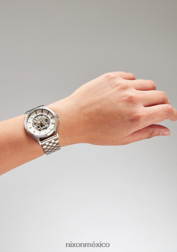 Nixon espectros Z2VL2N118 mirar plata blanca