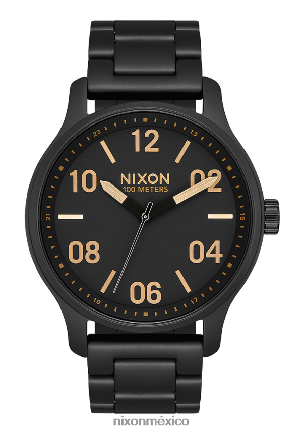 Nixon patrulla Z2VL2N124 mirar negro mate/oro