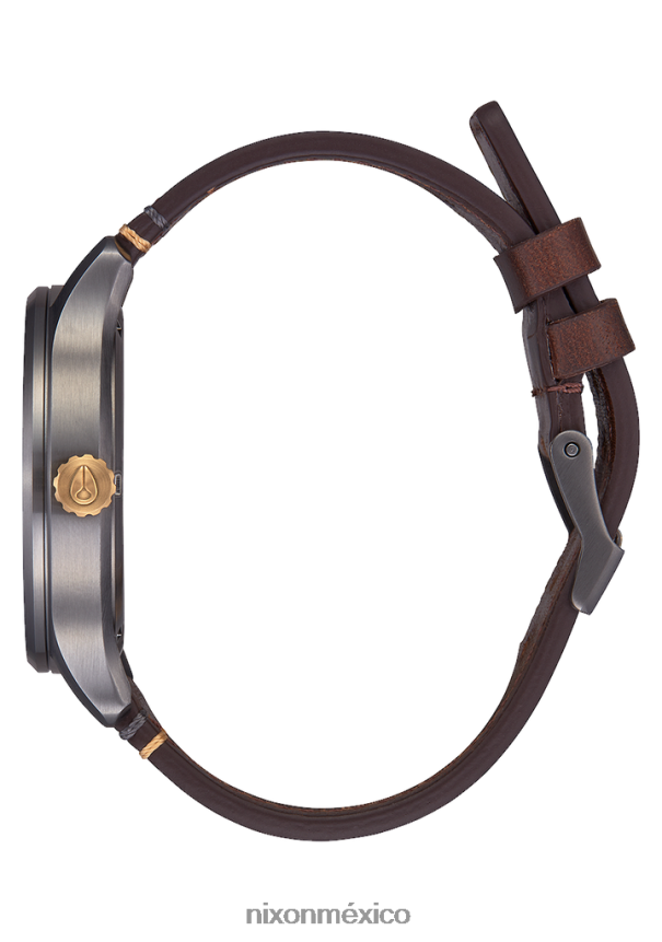 Nixon patrulla de cuero Z2VL2N104 mirar bronce/oro