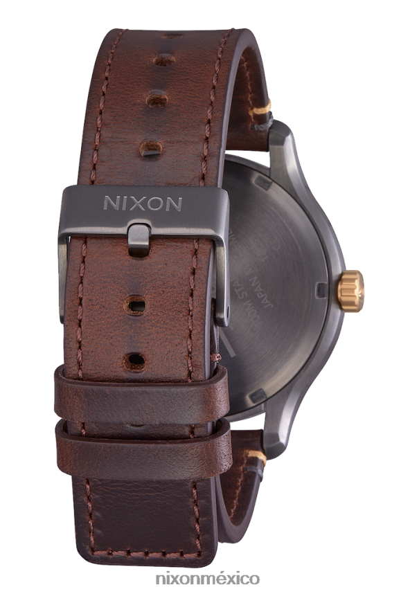 Nixon patrulla de cuero Z2VL2N104 mirar bronce/oro