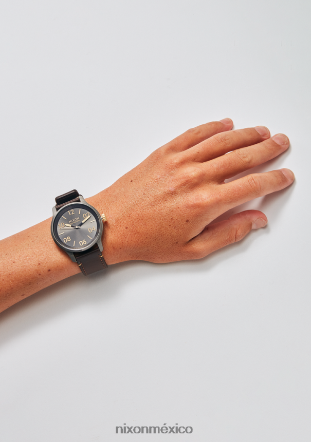 Nixon patrulla de cuero Z2VL2N104 mirar bronce/oro