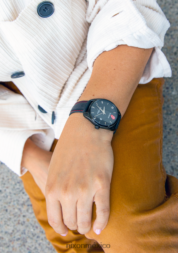 Nixon piedras rodantes thalia cuero Z2VL2N265 mirar todo negro