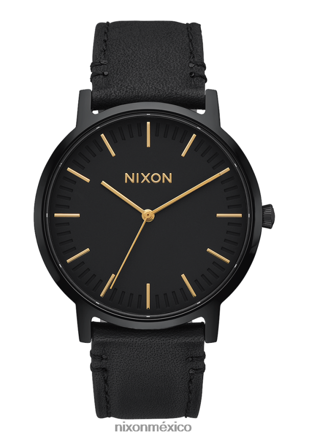 Nixon portero de cuero Z2VL2N60 mirar todo negro/oro