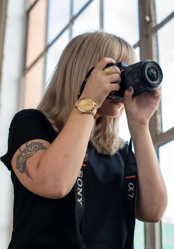 Nixon thalia cuero Z2VL2N259 mirar dorado claro/bronceado