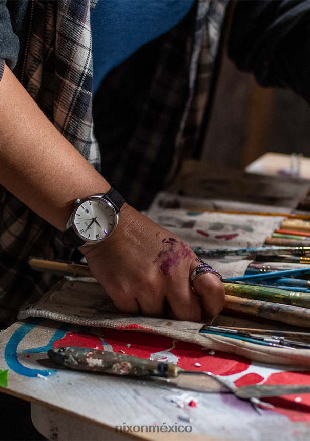 Nixon thalia cuero Z2VL2N261 mirar negro plata