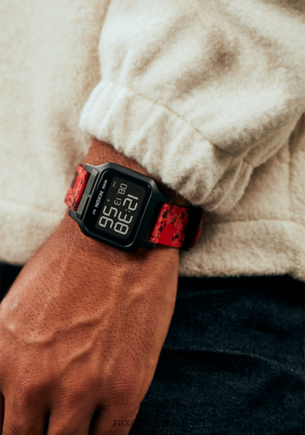 Nixon calor Z2VL2N168 mirar negro/rojo