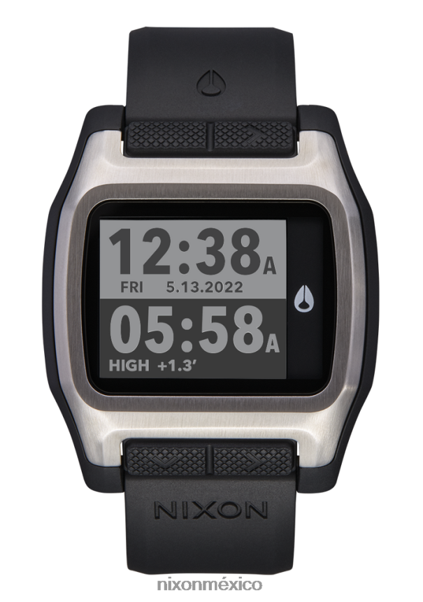 Nixon la marea alta Z2VL2N200 mirar negro plata