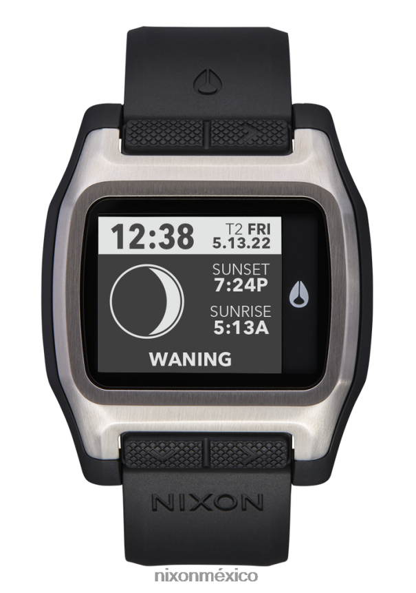 Nixon la marea alta Z2VL2N200 mirar negro plata