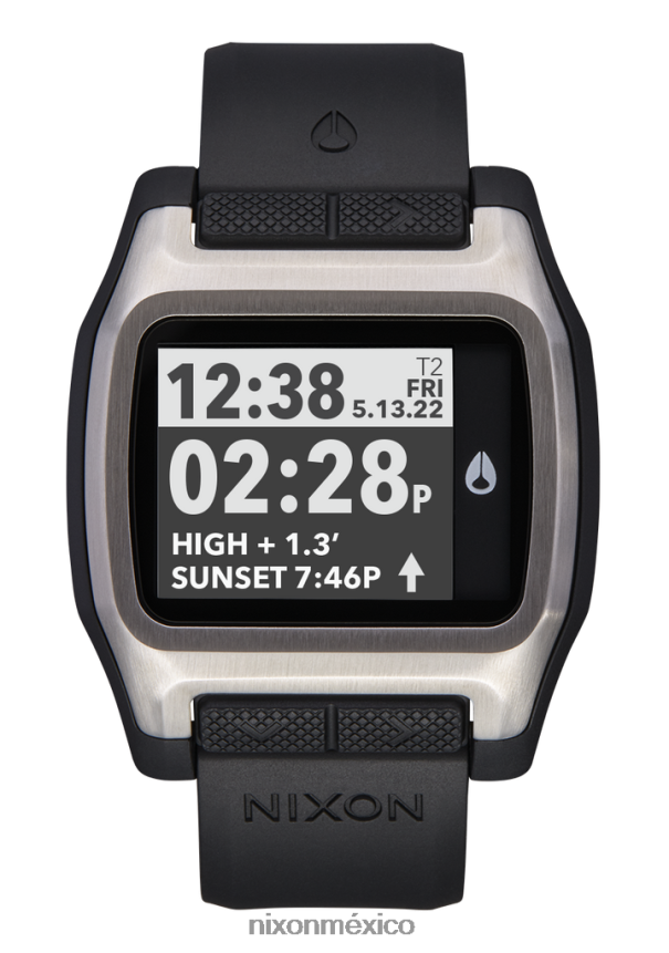 Nixon la marea alta Z2VL2N200 mirar negro plata